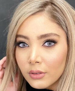 خرید لنز طوسی آبی بدون دور Pearl