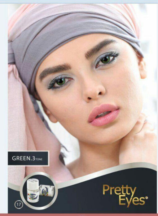 لنز سبز عسلی دور دار Green tone 3