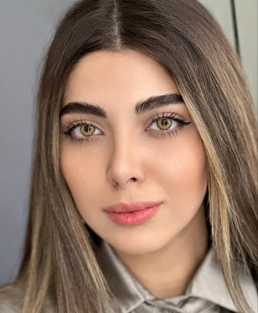 خرید لنز سبز عسلی دور دار Virginia