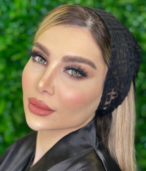 خرید لنز سبز عسلی دور دار Anisa