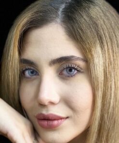 خرید لنز طوسی آبی دور دار Smoky