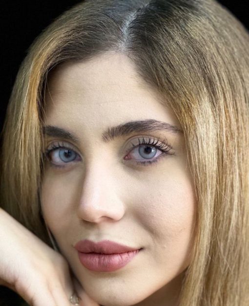 خرید لنز طوسی آبی دور دار Smoky