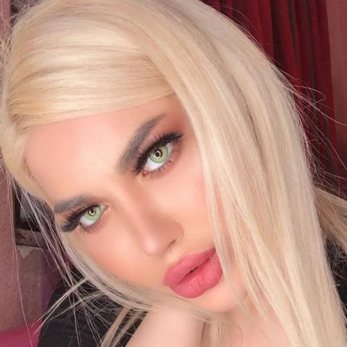 لنز سبز عسلی دور دار Big Pupil Gray Green - Image 2