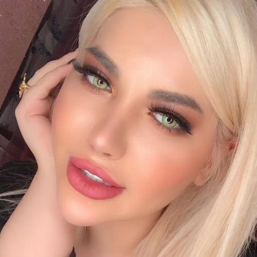 خرید لنز سبز عسلی دور دار Big Pupil Gray Green