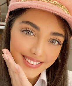 خرید لنز طوسی عسلی دور دار Hazel Gray