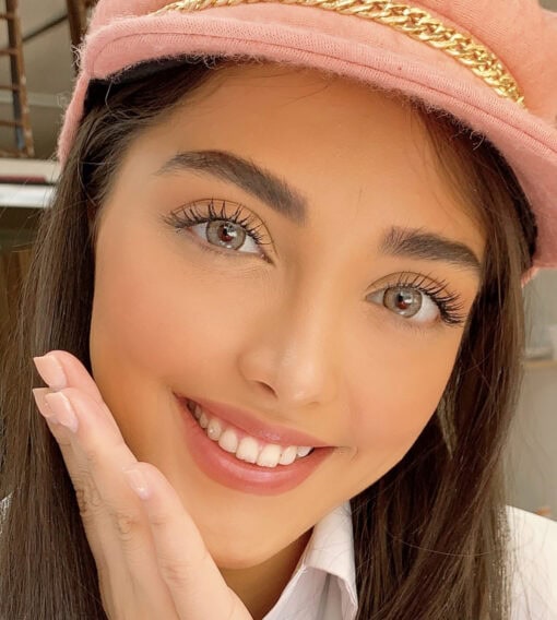 خرید لنز طوسی عسلی دور دار Hazel Gray
