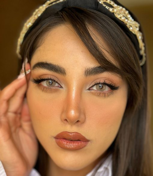 خرید لنز عسلی بدون دور Shiny Brown